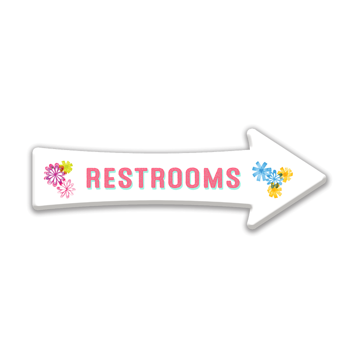 Directional Arrow - Groovy Blooms Wood Sign - Directional - Groovy Blooms Wood Sign